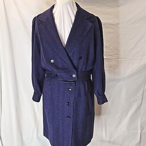 Wool Purple Cropped Jacket and Skirt size 6